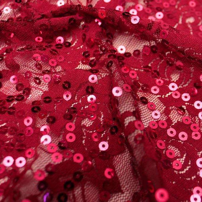 Charlize Stretch Lace Sequin Fabric | Blue Moon Fabrics - Image 3
