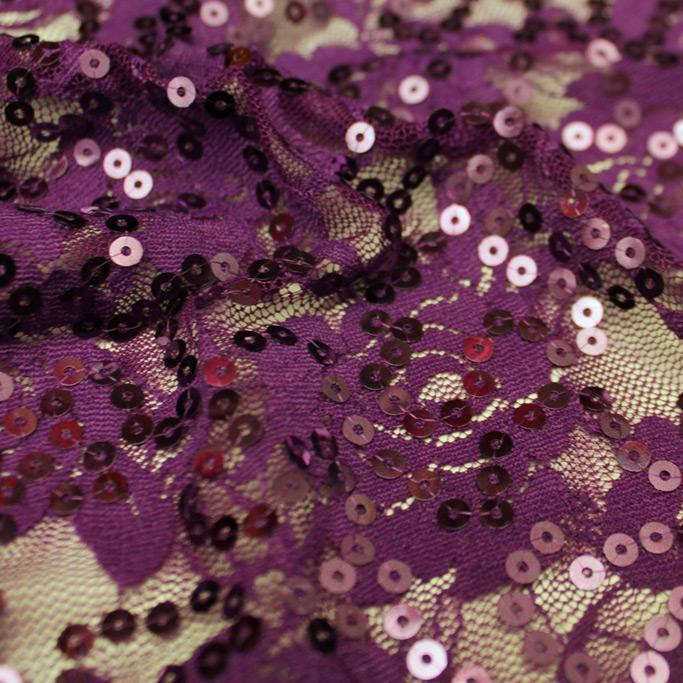 Charlize Stretch Lace Sequin Fabric | Blue Moon Fabrics - Image 5