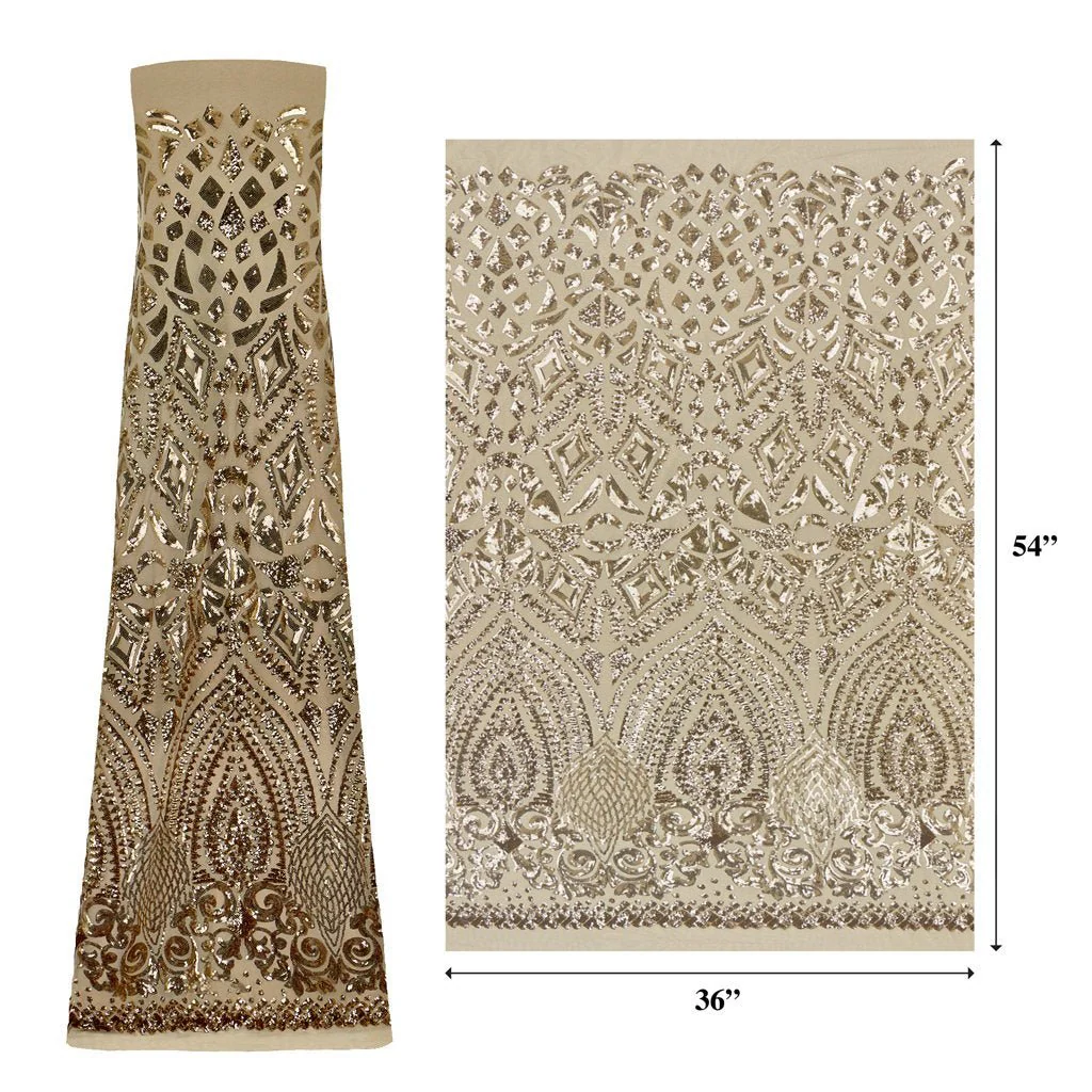 Cleopatra Stretch Mesh Sequin Fabric | Blue Moon Fabrics - Image 6