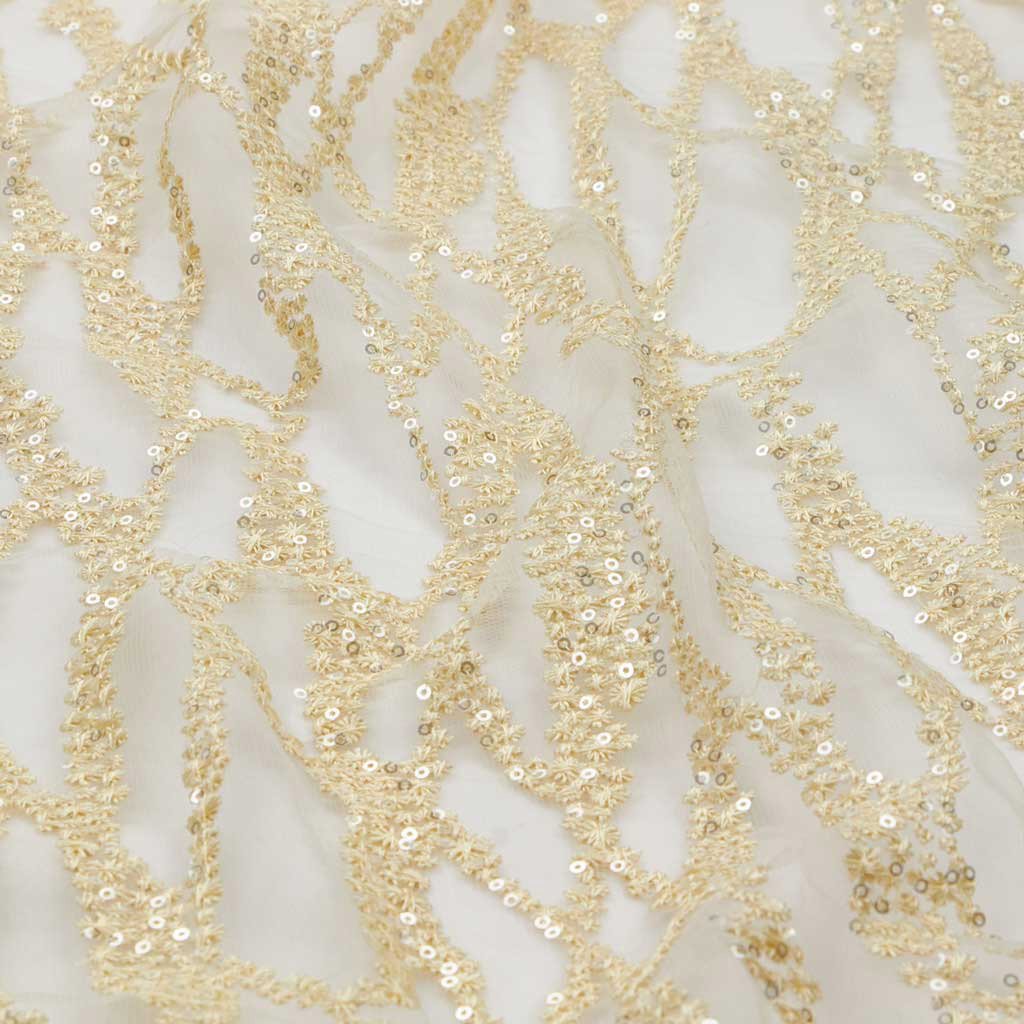 Forget Me Not Embroidered Mesh Fabric | Blue Moon Fabrics - Image 12