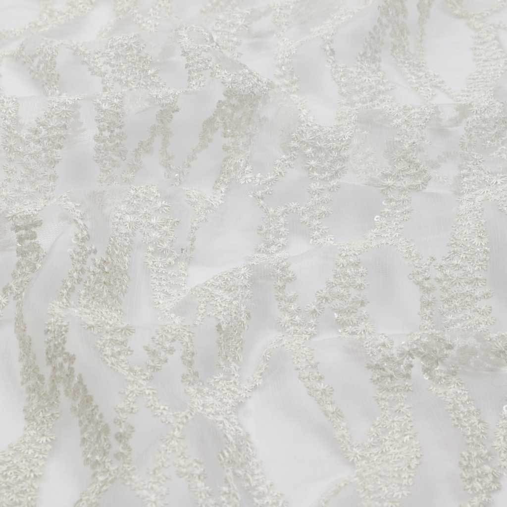 Forget Me Not Embroidered Mesh Fabric | Blue Moon Fabrics - Image 13