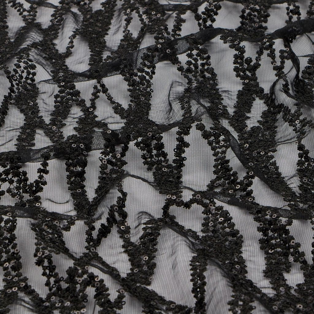 Forget Me Not Embroidered Mesh Fabric | Blue Moon Fabrics - Image 6