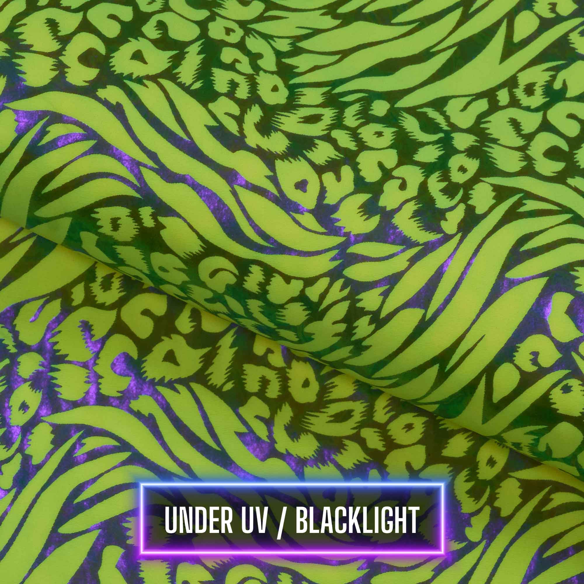 Funky Leopard Hologram Spandex Fabric | Blue Moon Fabrics - Image 12