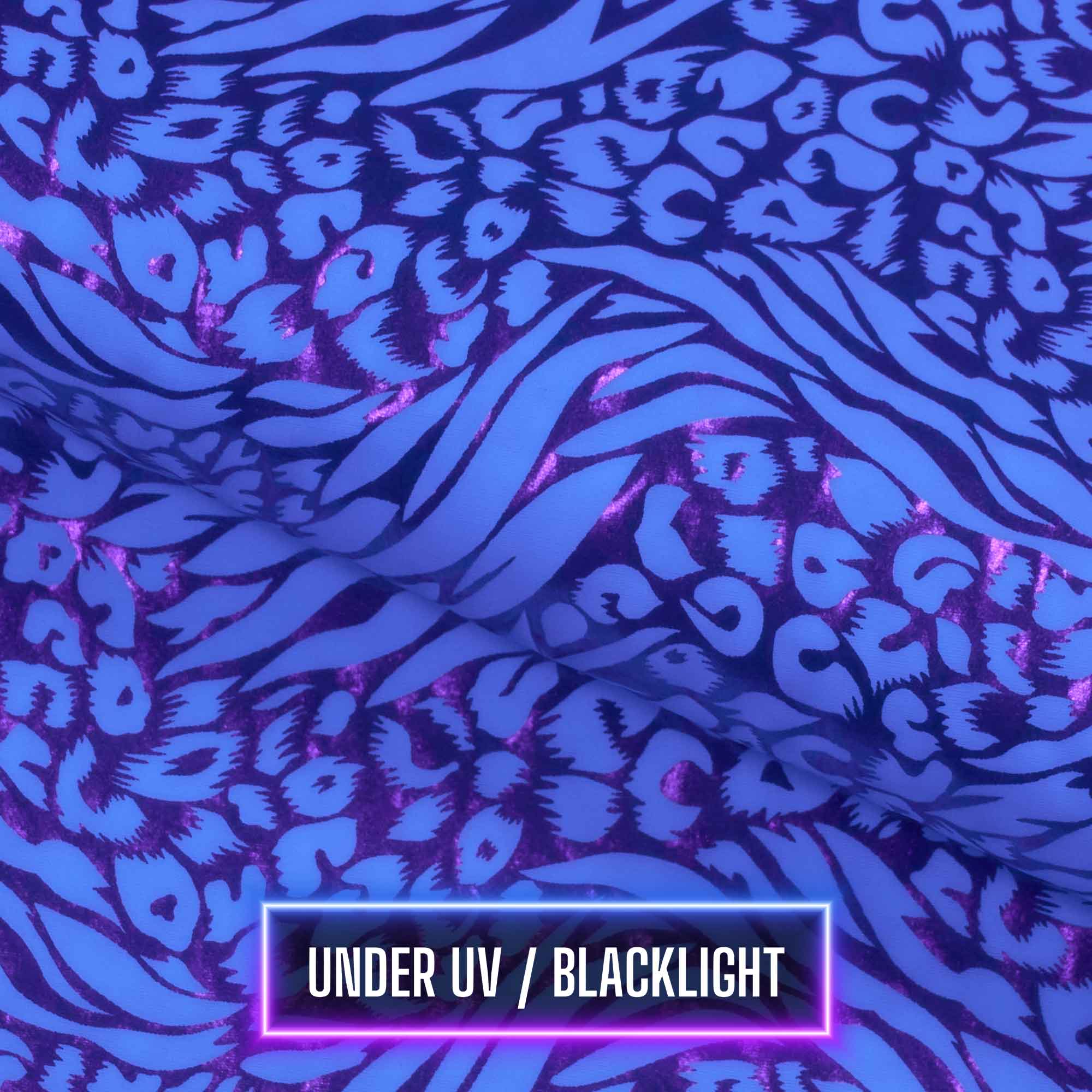 Funky Leopard Hologram Spandex Fabric | Blue Moon Fabrics - Image 13