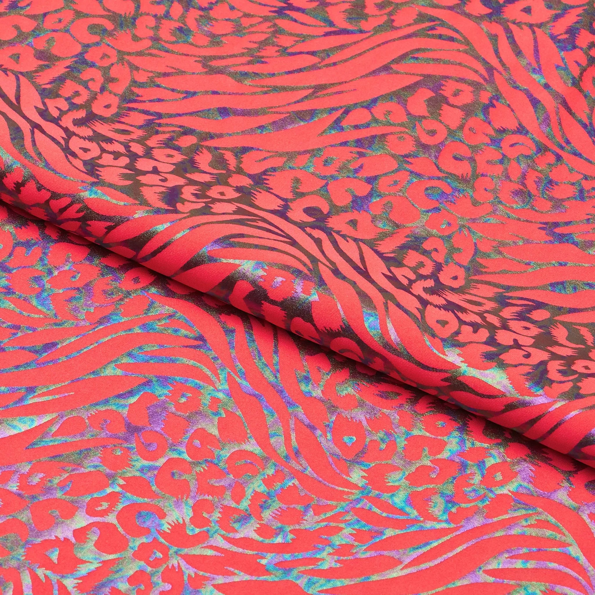 Funky Leopard Hologram Spandex Fabric | Blue Moon Fabrics - Image 3