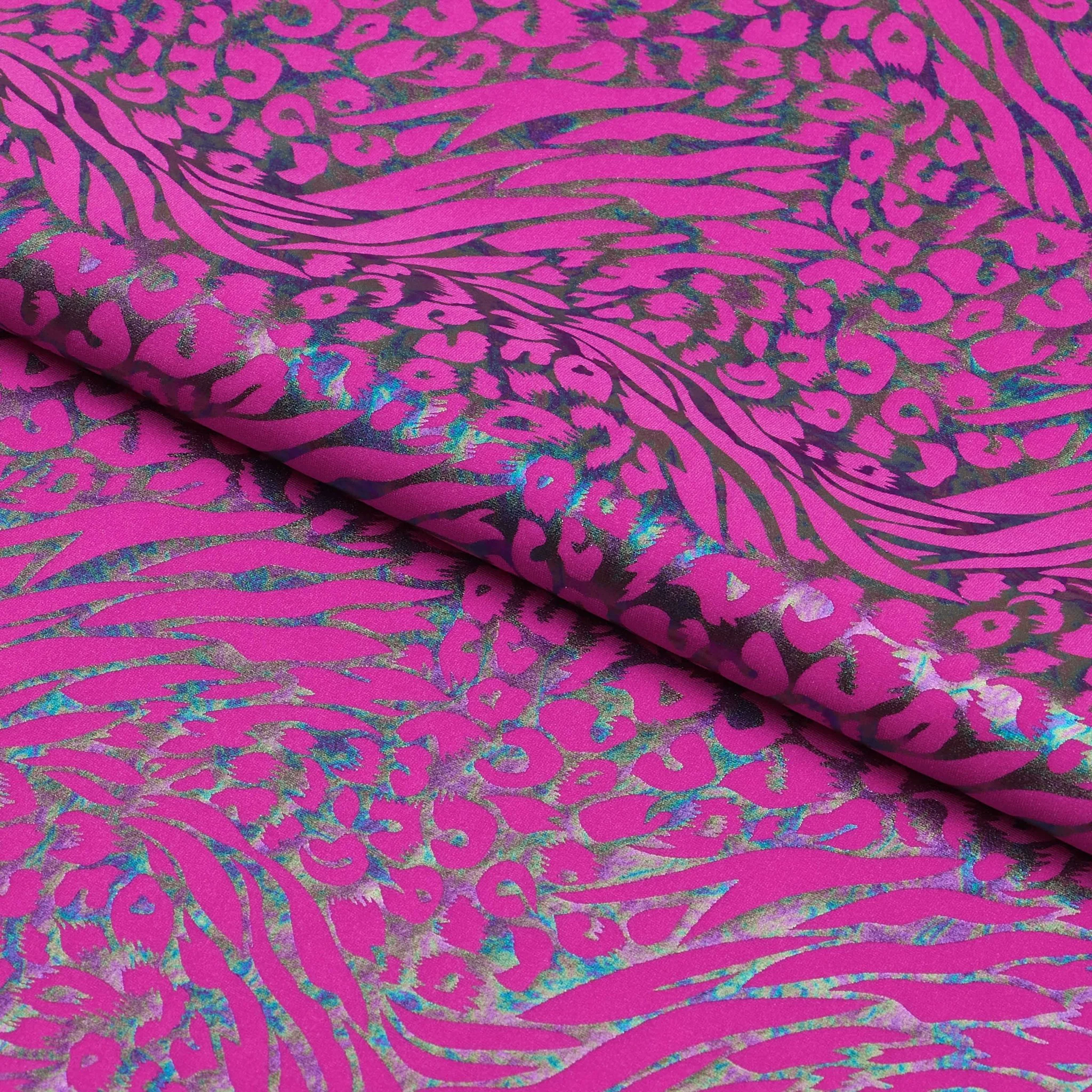 Funky Leopard Hologram Spandex Fabric | Blue Moon Fabrics - Image 4