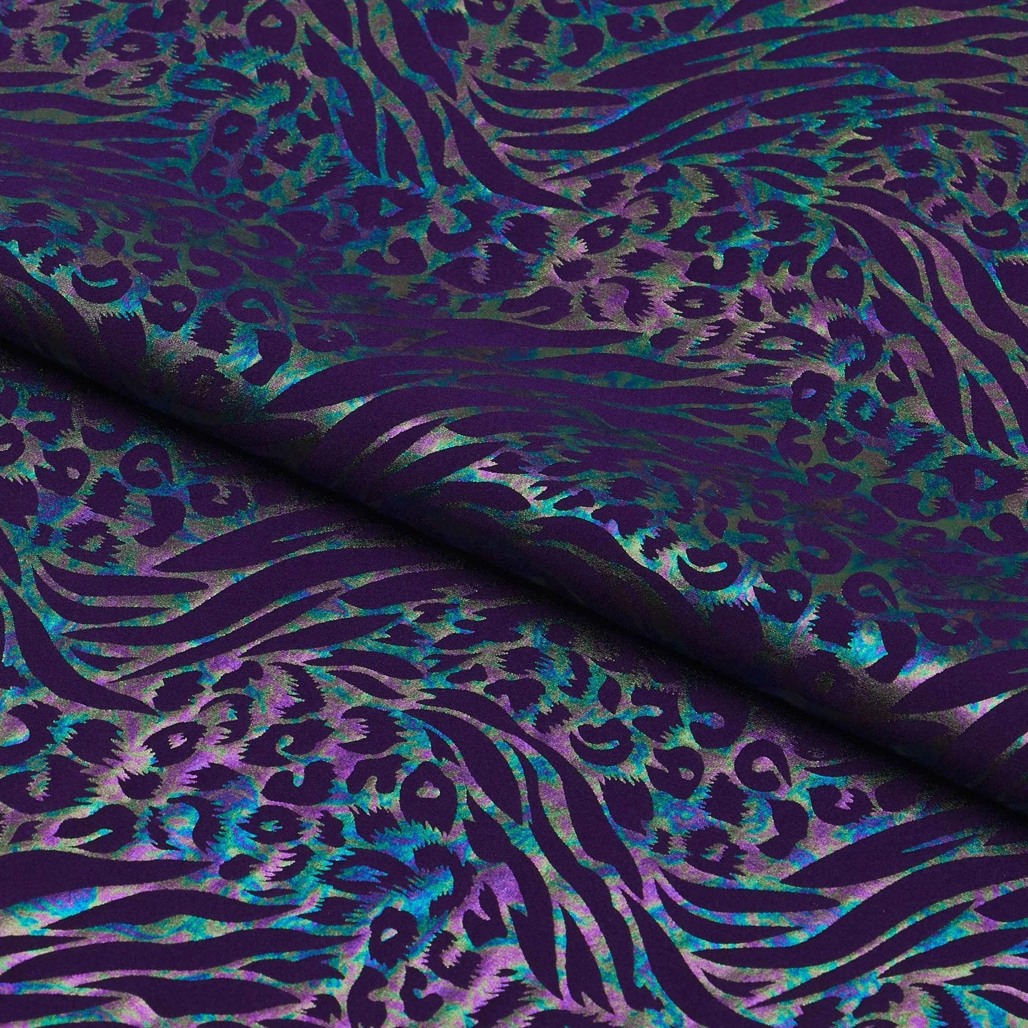 Funky Leopard Hologram Spandex Fabric | Blue Moon Fabrics - Image 5