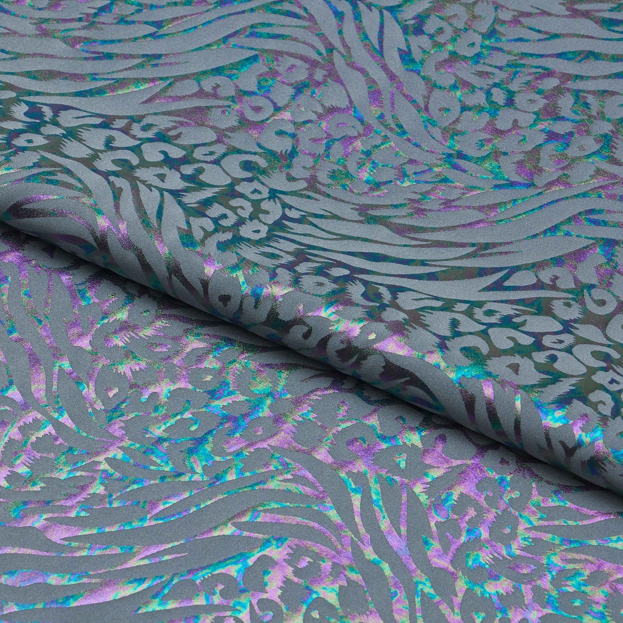 Funky Leopard Hologram Spandex Fabric | Blue Moon Fabrics - Image 6