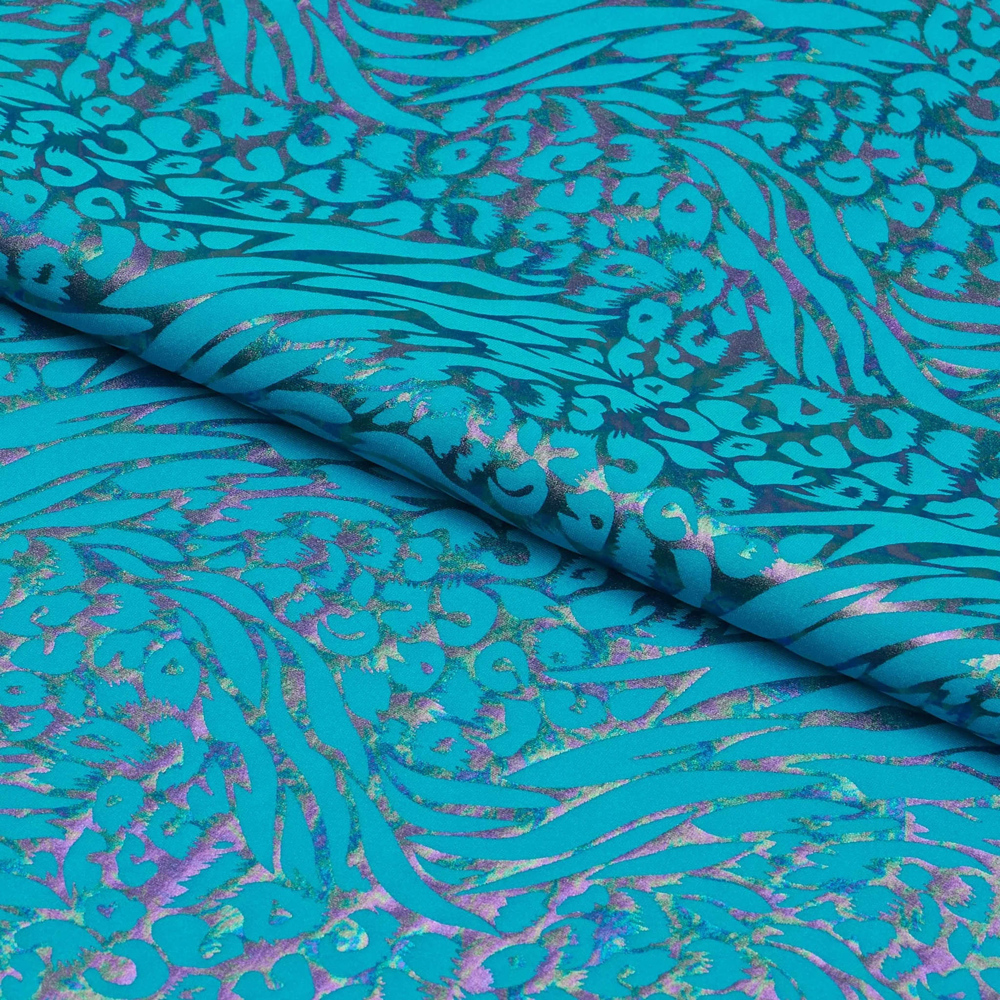 Funky Leopard Hologram Spandex Fabric | Blue Moon Fabrics - Image 8