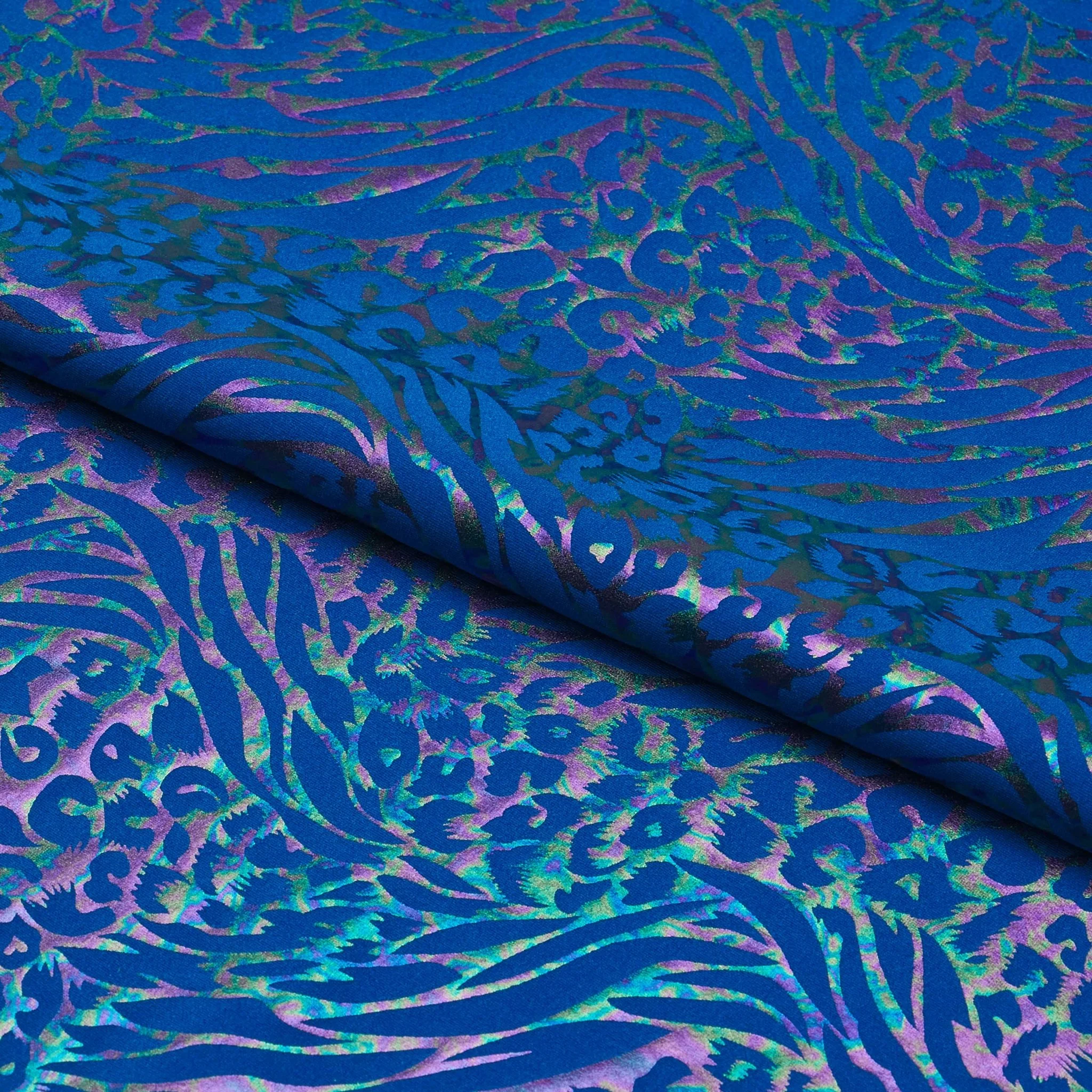 Funky Leopard Hologram Spandex Fabric | Blue Moon Fabrics - Image 9