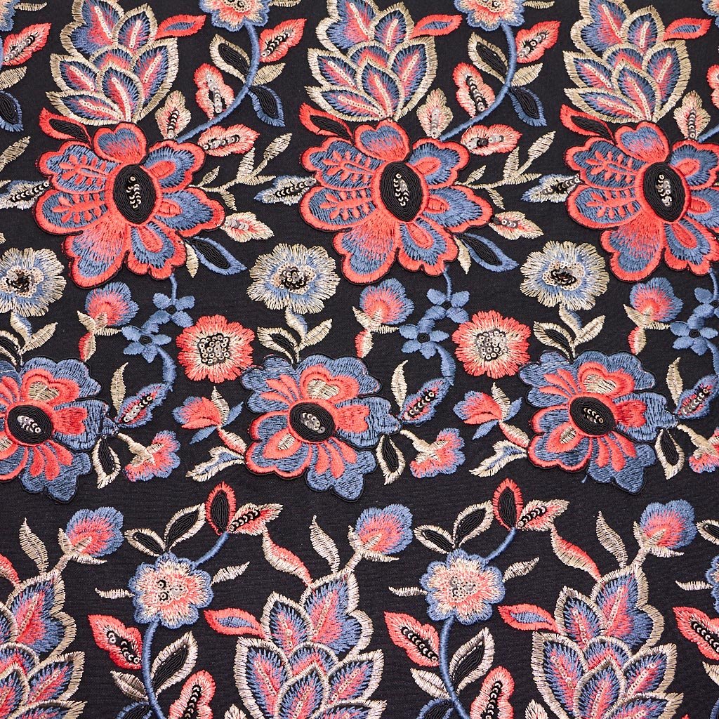 Genevieve Embroidered Mesh Fabric | Blue Moon Fabrics - Image 4