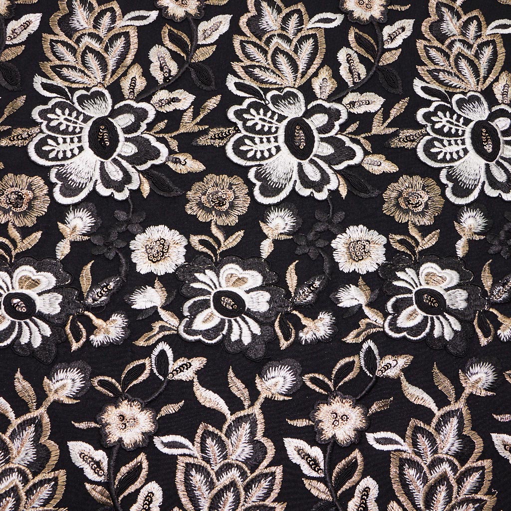 Genevieve Embroidered Mesh Fabric | Blue Moon Fabrics - Image 6