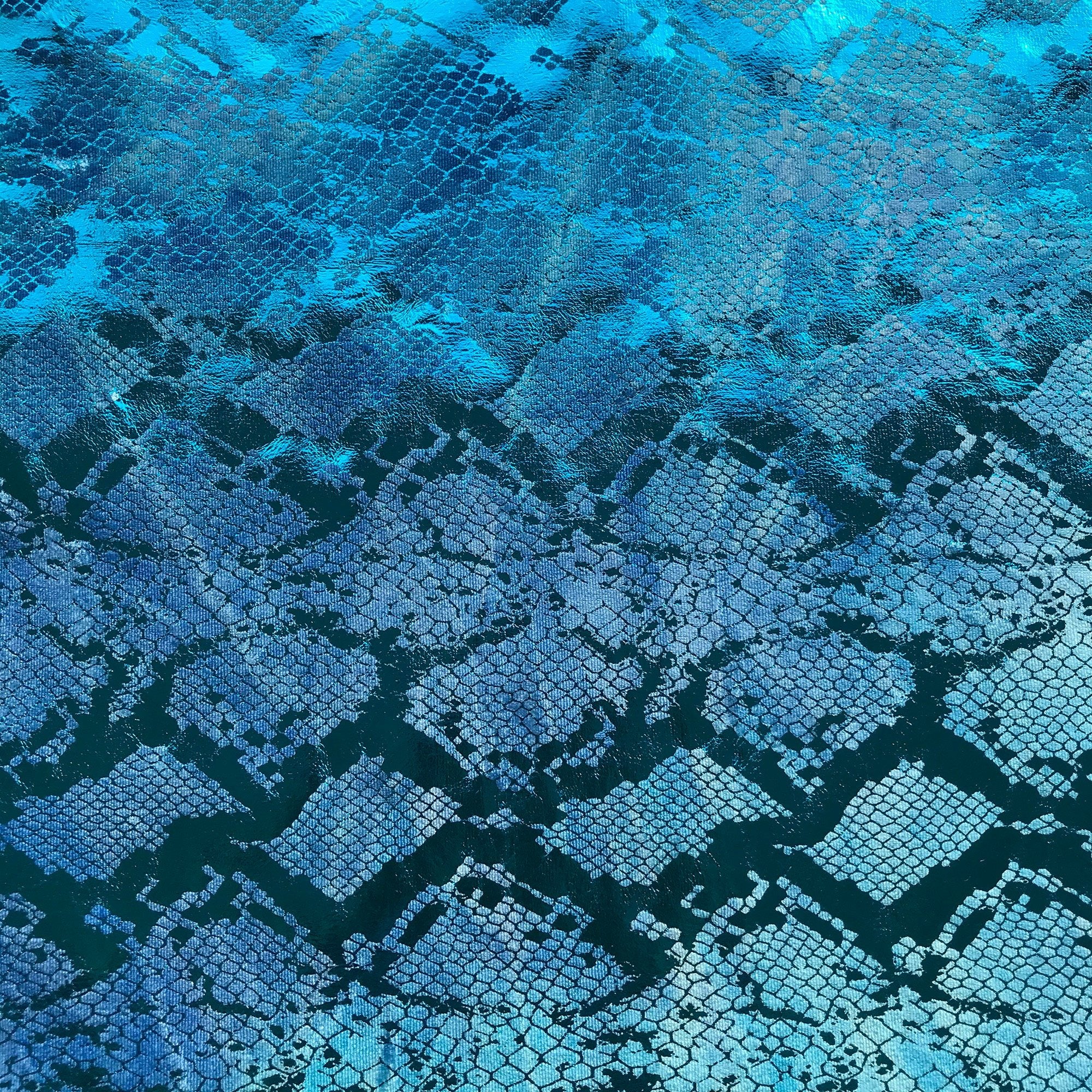 Jungle Cobra Foil Printed Stretch Velvet Fabric | Blue Moon Fabrics - Image 6