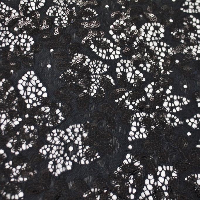 Wisteria Stretch Lace Sequin Fabric | Blue Moon Fabrics - Image 2